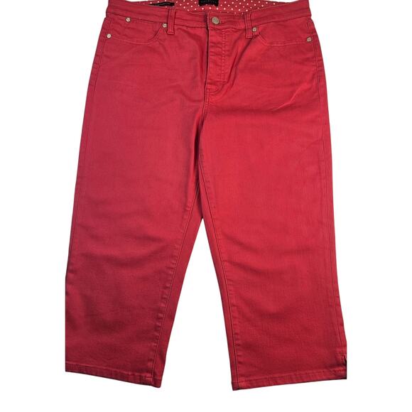 Talbots pedal pusher capri pants pink colored stretch sz 12 high rise casual - Picture 2 of 10